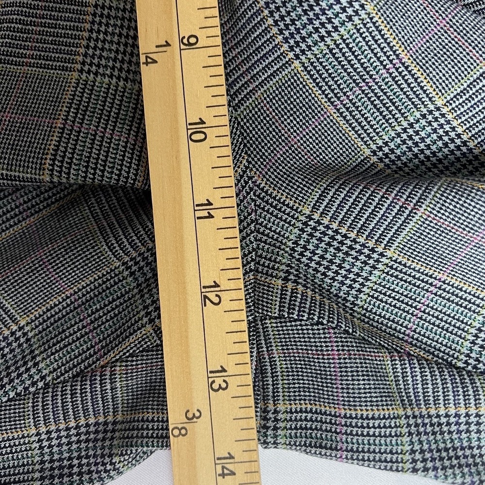 Dialogue Glen Plaid Dress Pants Womens 12 Grey Plaid Straight Leg NWT - Picture 5 of 7